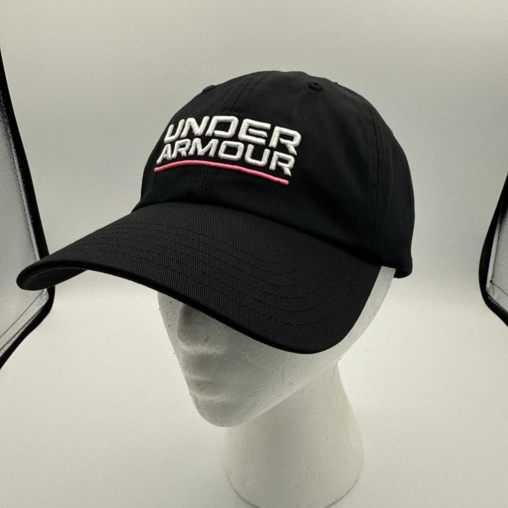 Under Armour Chino Hat Cap Black White Pink  Adjustable ‎ Strapback NWT